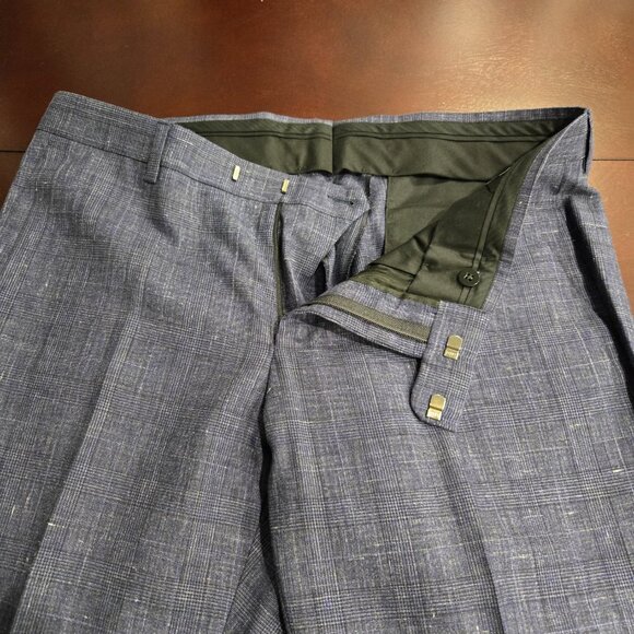 ZEGNA Linen/Wool Single-Breasted Plaid Suit - Picture 16 of 16